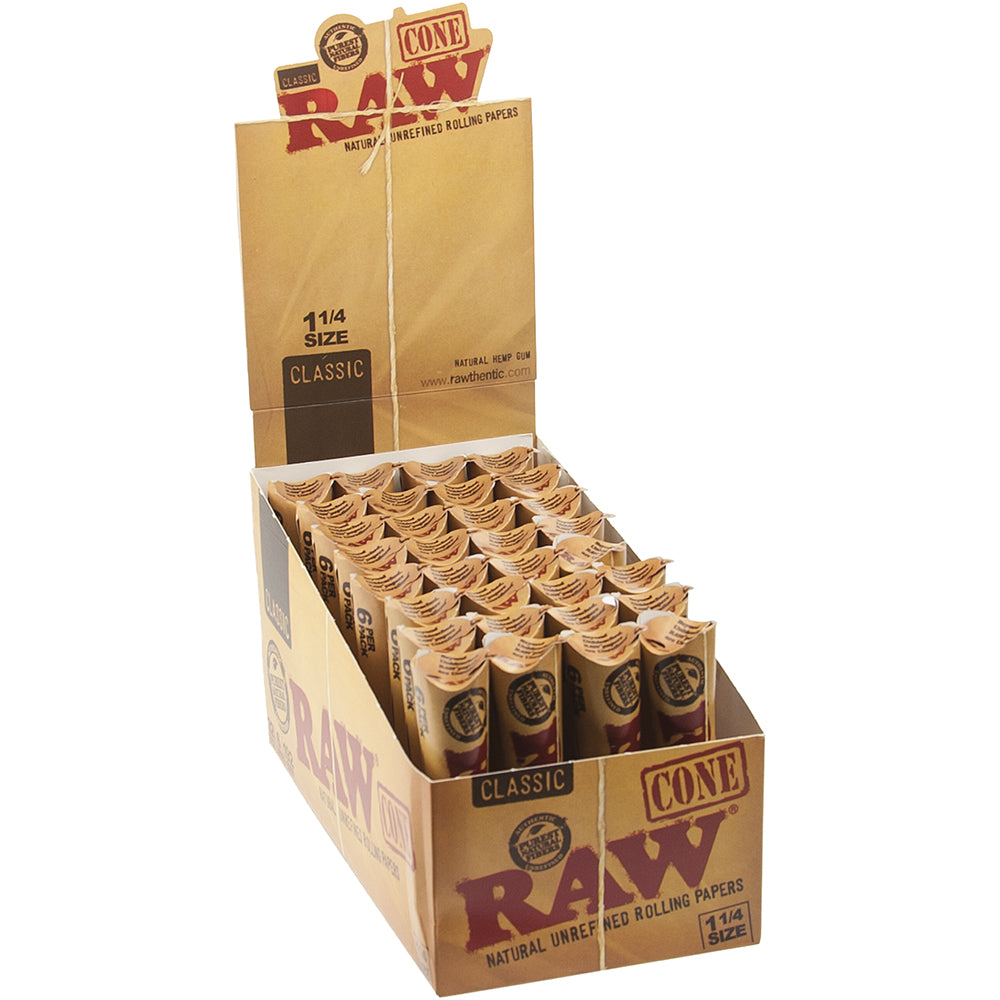 6-Pack Raw Classic Pre-Roll Cone (1 1/4 size)