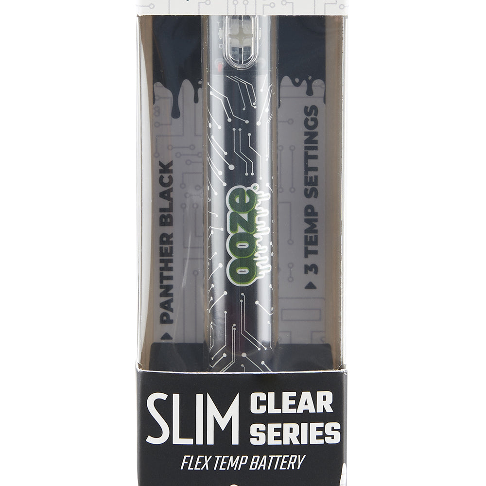 Ooze Slim Clear Pen Battery & Charger (Black)
