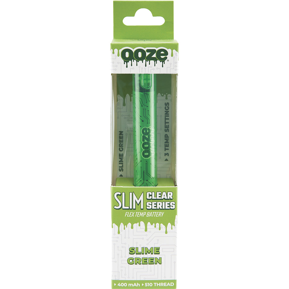 Ooze Slim Clear Pen Battery & Charger (Green)